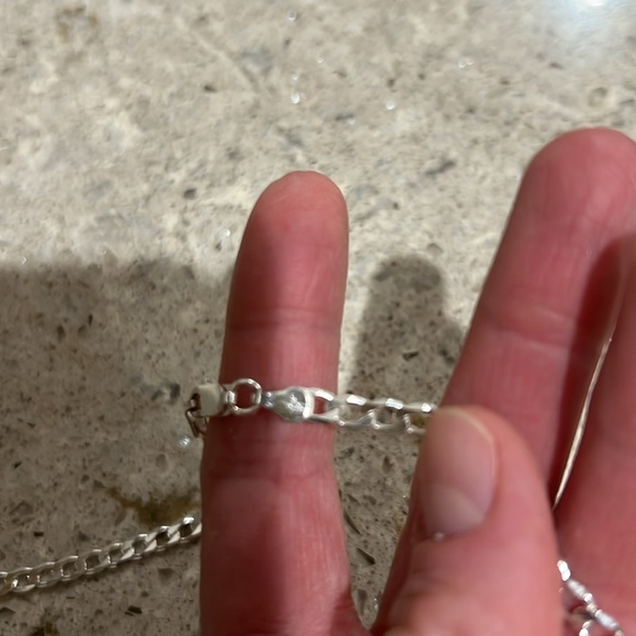 Curve Link Sterling Silver Necklaces - Picture 5 of 5